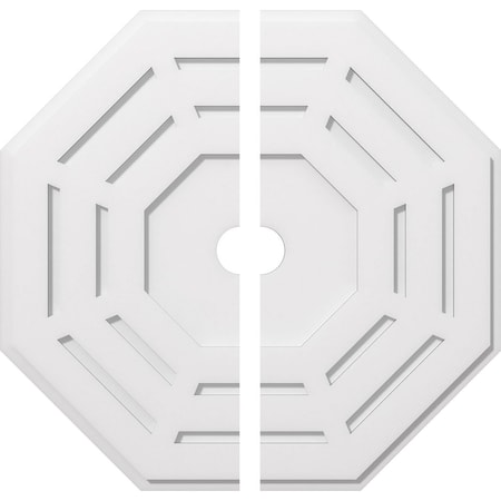 Ekena Millwork Westin Architectural Grade PVC Contemporary Ceiling Medallion, Two Piece, 30"OD x 3"ID x 12"C x 1"P CMP30WN2-03000